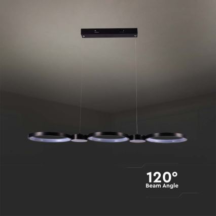 LED luster na sajli LED/38W/230V 4000K crno