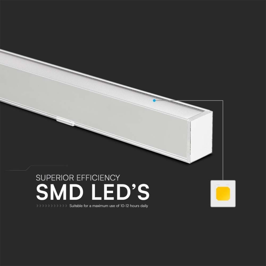 LED luster na sajli LED/40W/230V 3000/4000/6400K bela