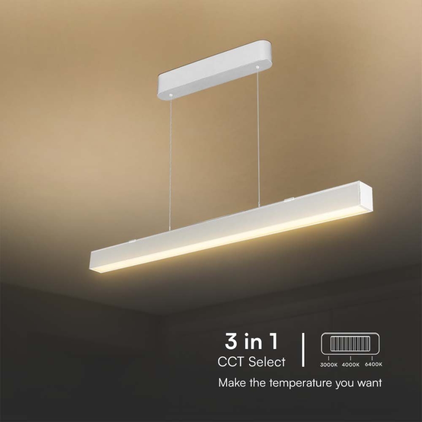LED luster na sajli LED/40W/230V 3000/4000/6400K bela
