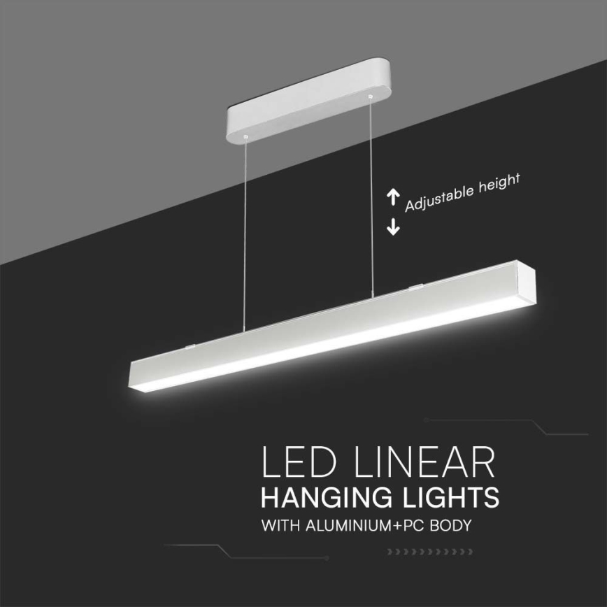 LED luster na sajli LED/40W/230V 3000/4000/6400K bela