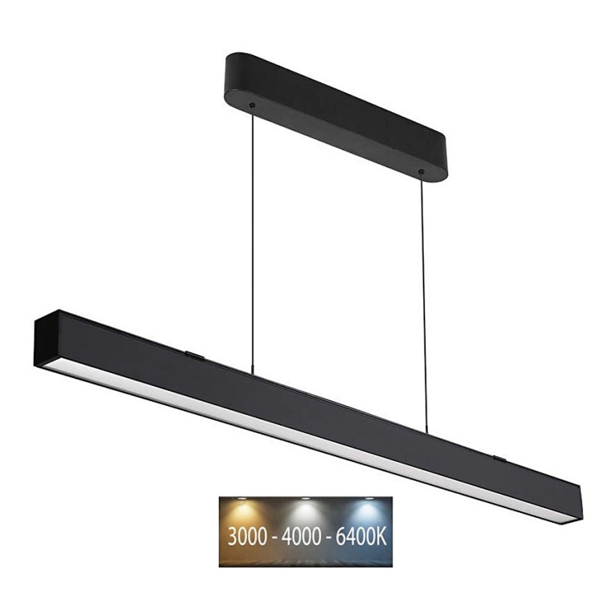 LED luster na sajli LED/40W/230V 3000/4000/6400K crno