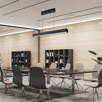 LED luster na sajli LED/40W/230V 3000/4000/6400K crno