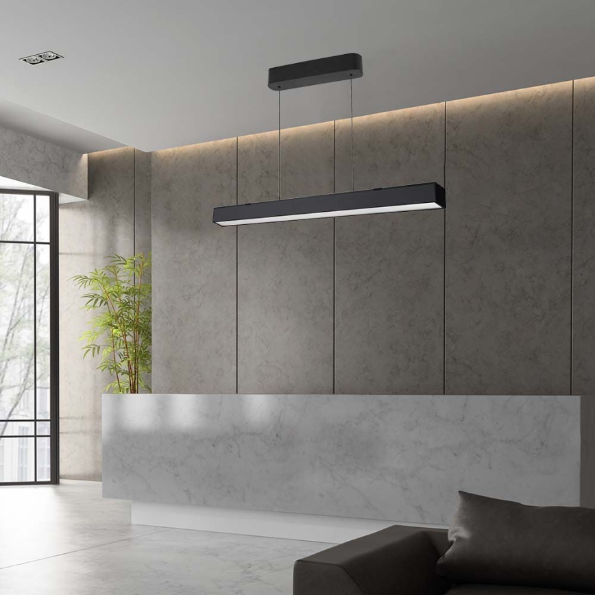 LED luster na sajli LED/40W/230V 3000/4000/6400K crno