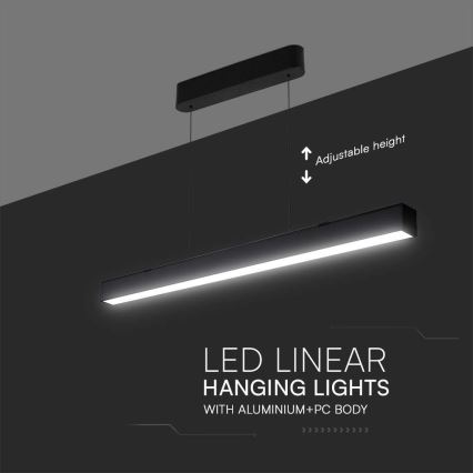 LED luster na sajli LED/40W/230V 3000/4000/6400K crno