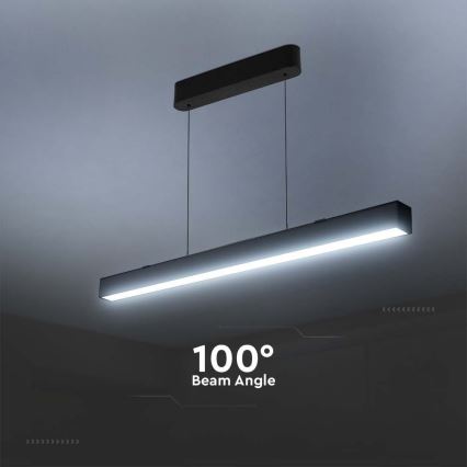 LED luster na sajli LED/40W/230V 3000/4000/6400K crno