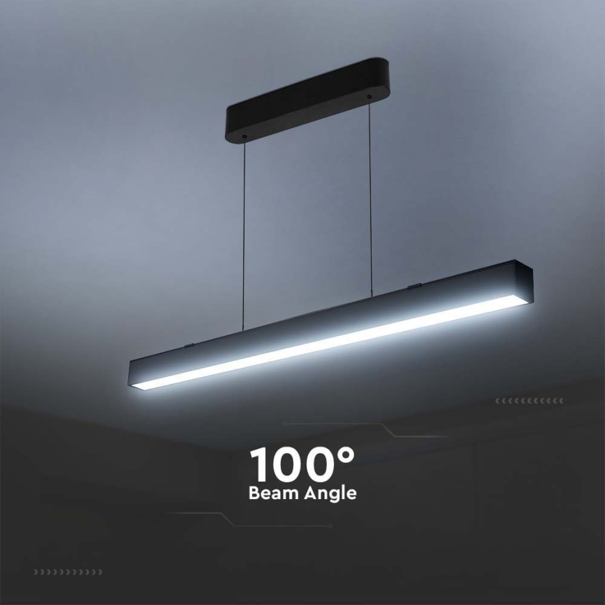 LED luster na sajli LED/40W/230V 3000/4000/6400K crno