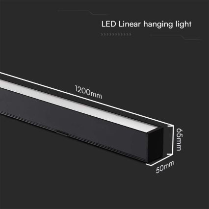 LED luster na sajli LED/40W/230V 3000/4000/6400K crno
