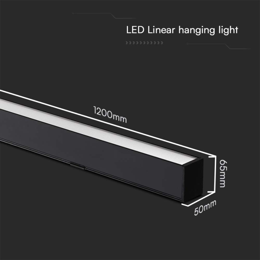 LED luster na sajli LED/40W/230V 3000/4000/6400K crno