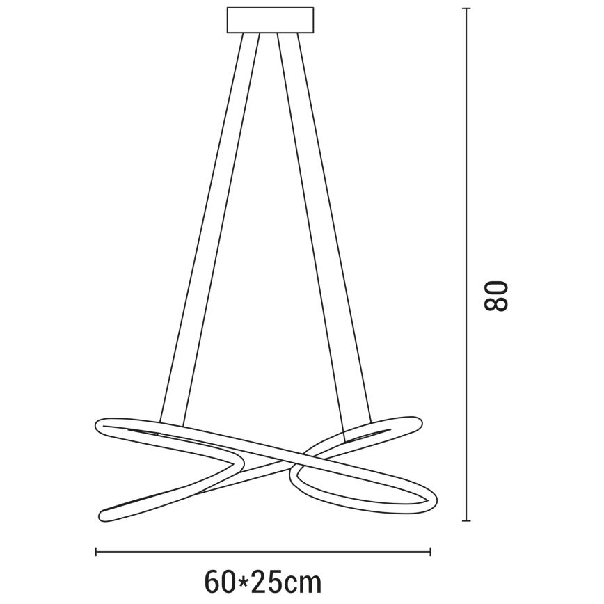 LED luster na sajli LED/40W/230V 4000K crno