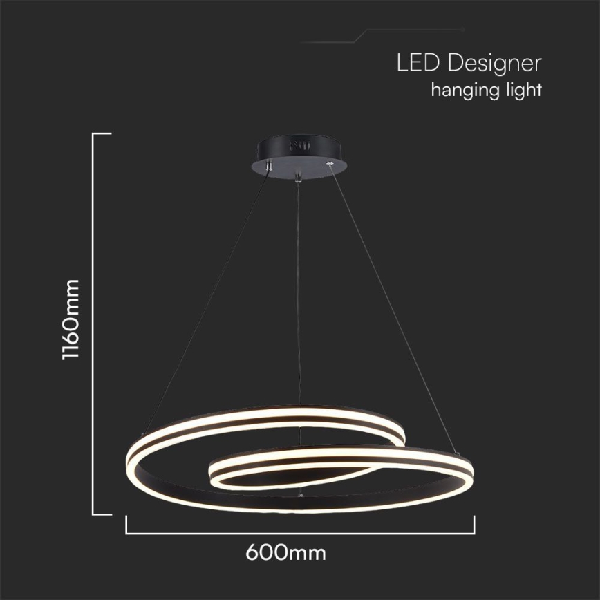 LED luster na sajli LED/40W/230V 3000/4000/6400K