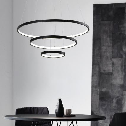 LED luster na sajli LED/42W/230V 3000K crno
