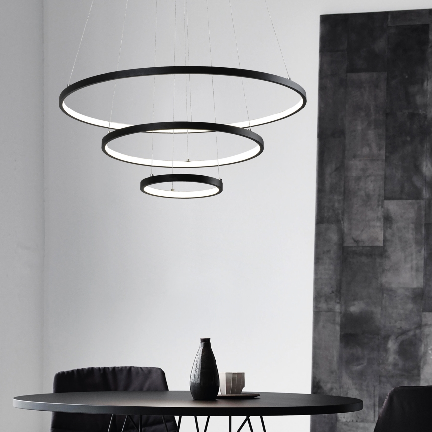 LED luster na sajli LED/42W/230V 3000K crno