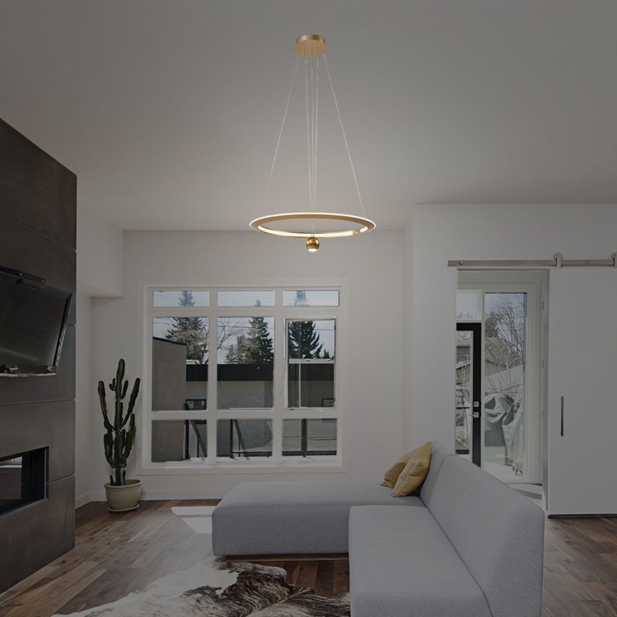 LED luster na sajli LED/45W/230V 4000K pr. 62 cm zlatna