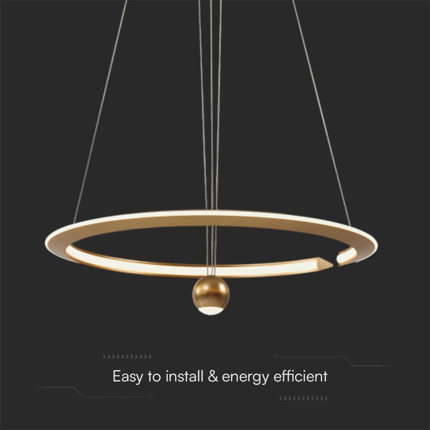 LED luster na sajli LED/45W/230V 4000K pr. 62 cm zlatna