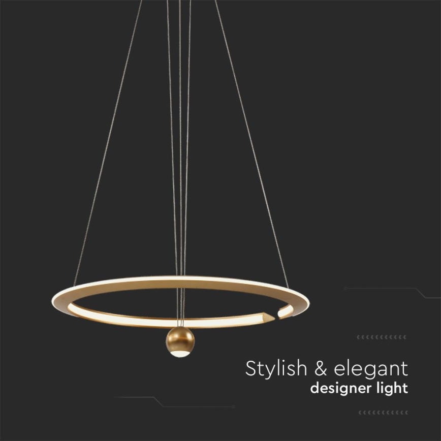 LED luster na sajli LED/45W/230V 4000K pr. 62 cm zlatna