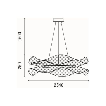 LED luster na sajli LED/48W/230V 3000K