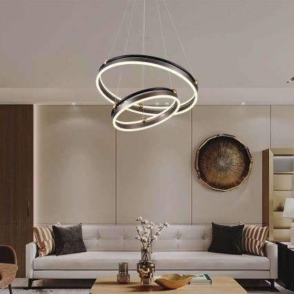 LED luster na sajli LED/50W/230V 3000K pr. 62 cm braon