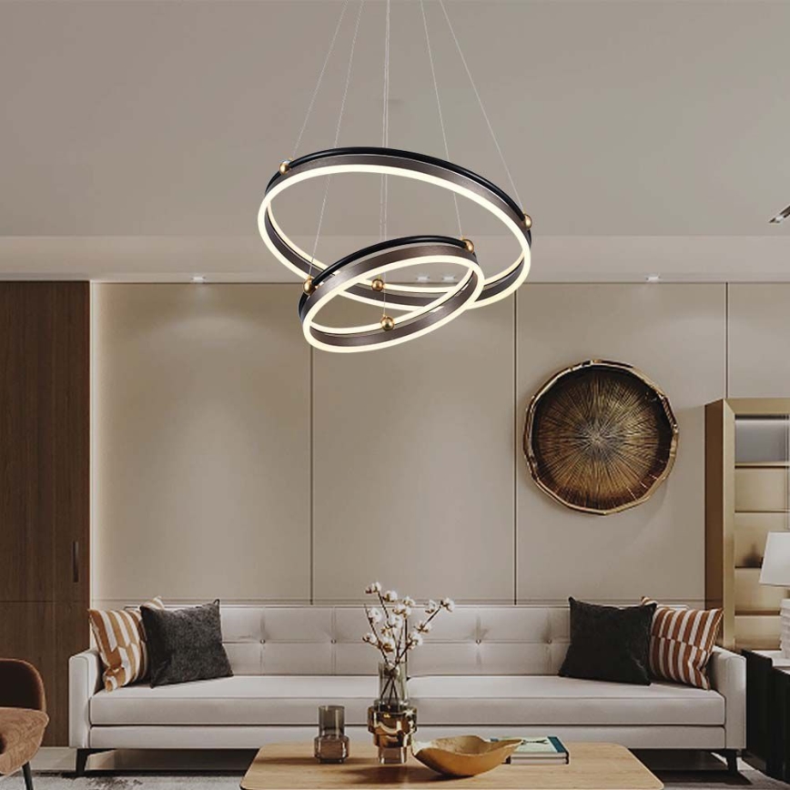 LED luster na sajli LED/50W/230V 3000K pr. 62 cm braon