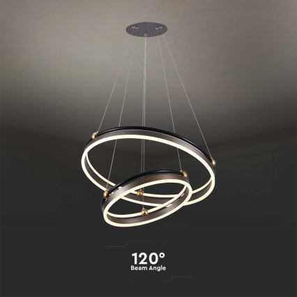 LED luster na sajli LED/50W/230V 3000K pr. 62 cm braon