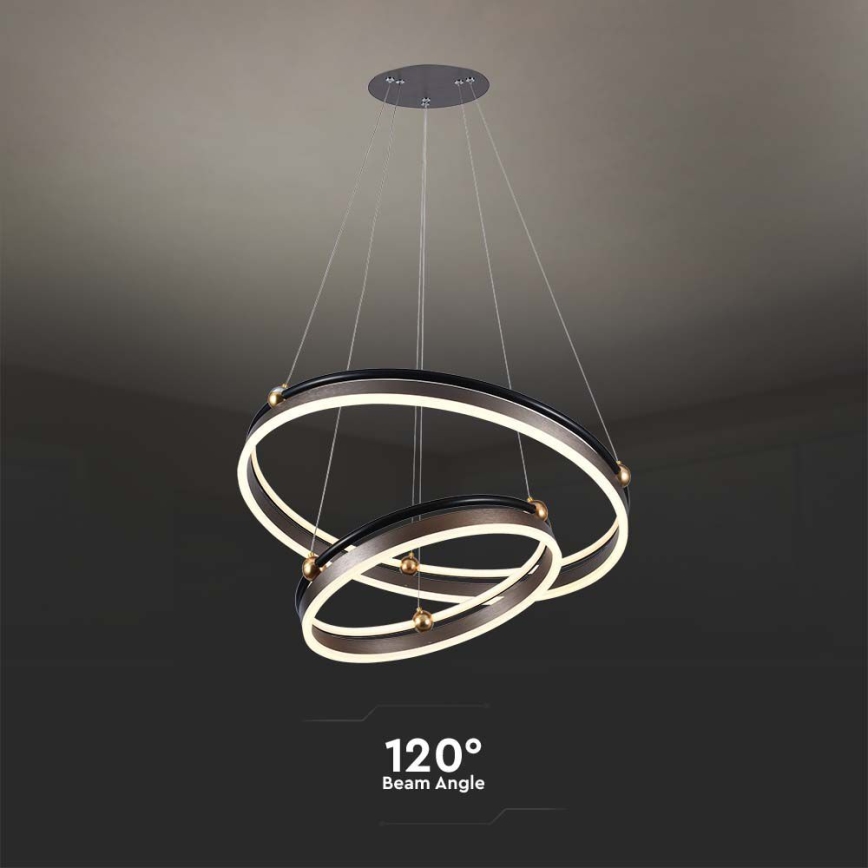 LED luster na sajli LED/50W/230V 3000K pr. 62 cm braon