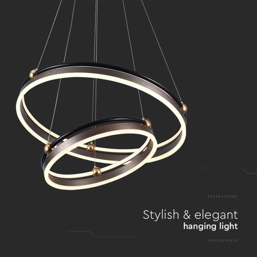 LED luster na sajli LED/50W/230V 3000K pr. 62 cm braon