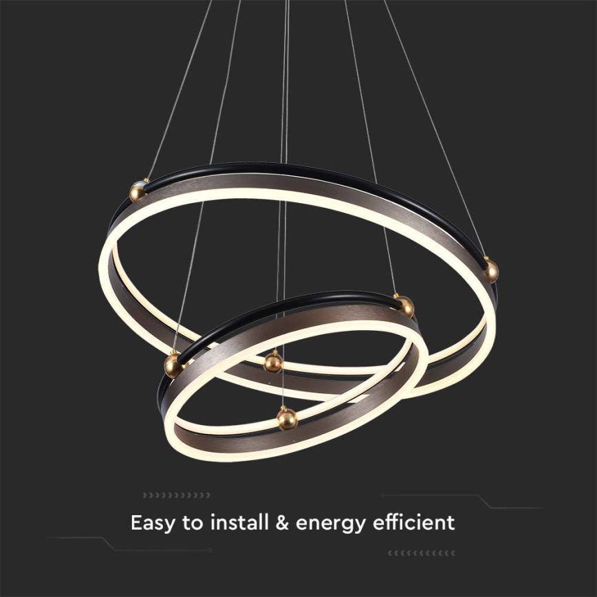 LED luster na sajli LED/50W/230V 3000K pr. 62 cm braon