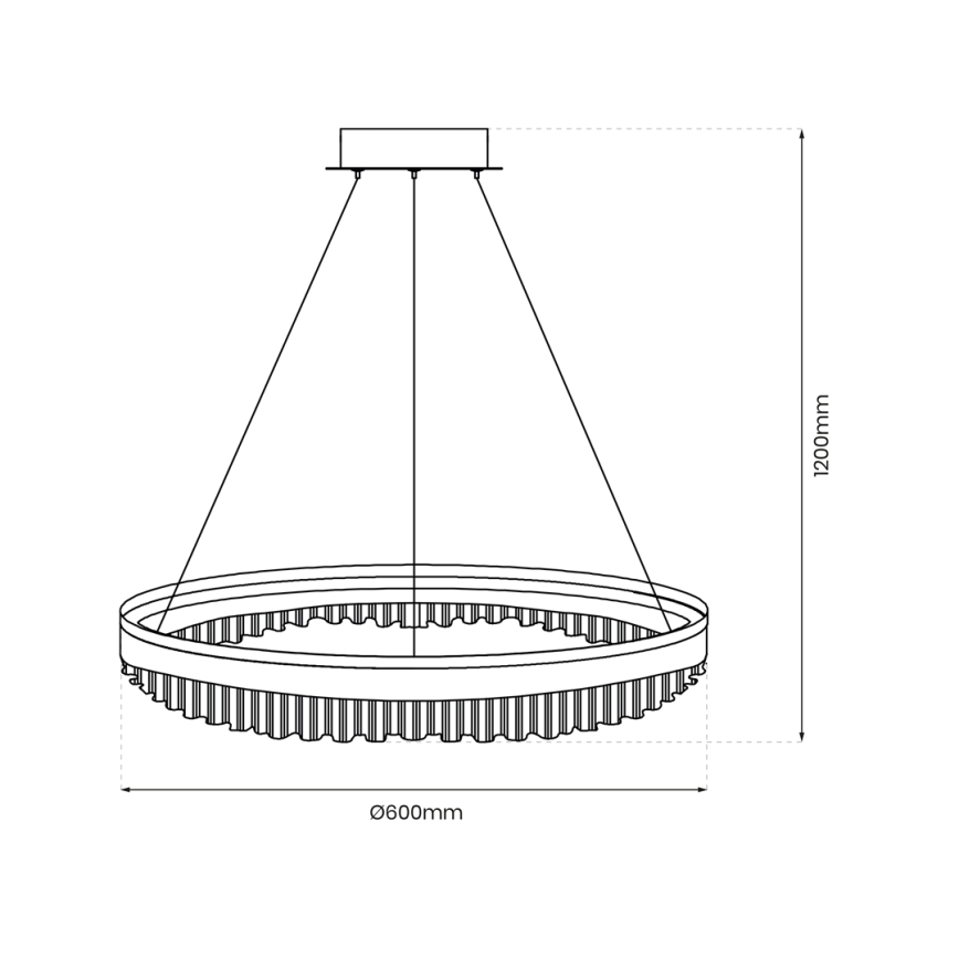LED luster na sajli LED/52W/230V pr. 60 cm zlatna