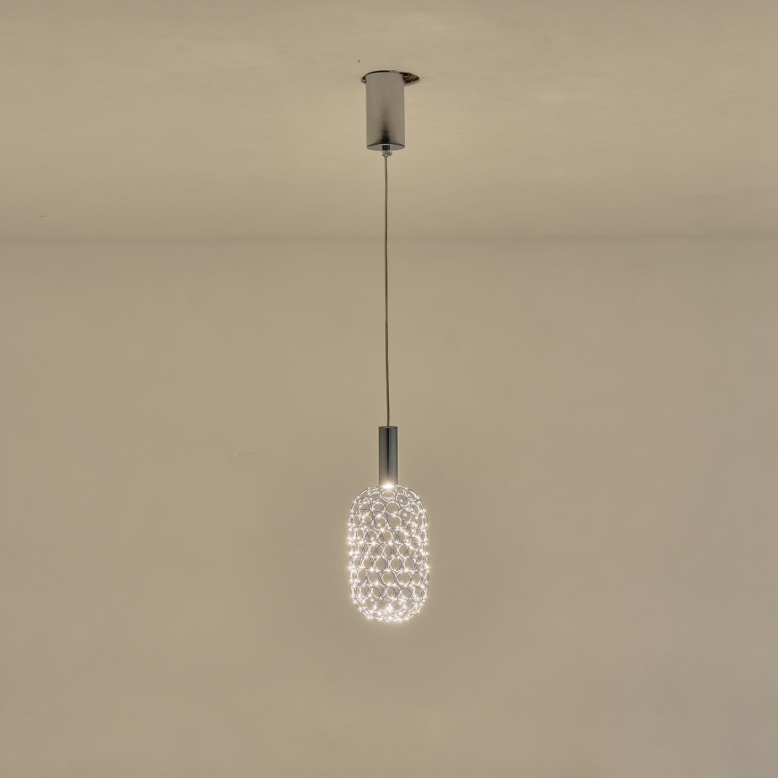 LED luster na sajli LED/6,3W/230V 3000K sjajni krom pr. 13 cm
