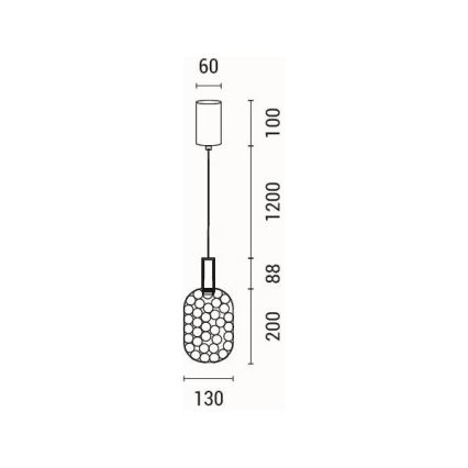 LED luster na sajli LED/6,3W/230V 3000K sjajni krom pr. 13 cm