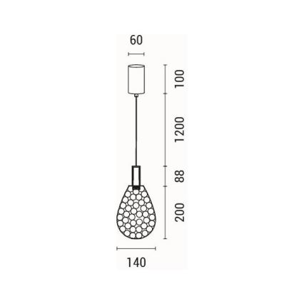 LED luster na sajli LED/6,3W/230V 3000K sjajni krom pr. 14 cm