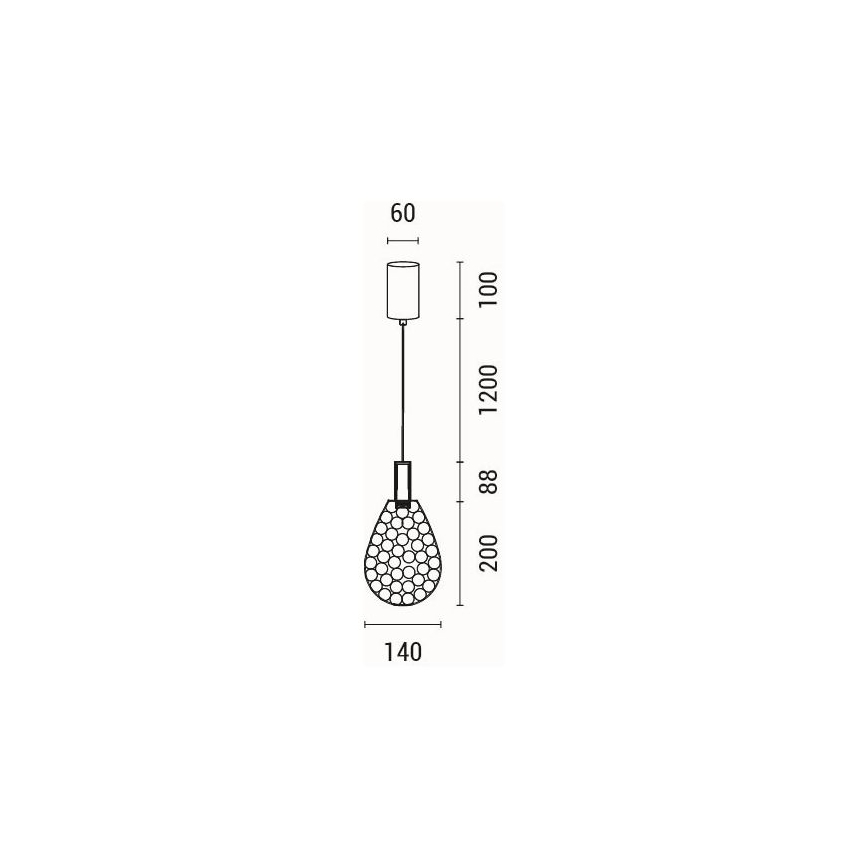 LED luster na sajli LED/6,3W/230V 3000K sjajni krom pr. 14 cm