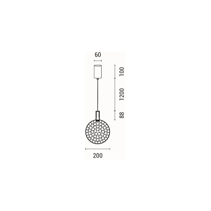 LED luster na sajli LED/6,3W/230V 3000K sjajni krom pr. 20 cm
