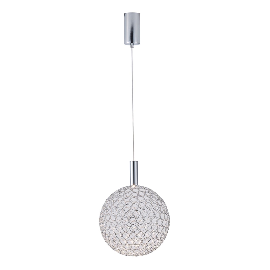 LED luster na sajli LED/6,3W/230V 3000K sjajni krom pr. 25 cm