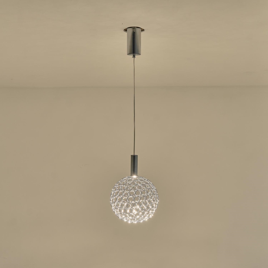 LED luster na sajli LED/6,3W/230V 3000K sjajni krom pr. 25 cm