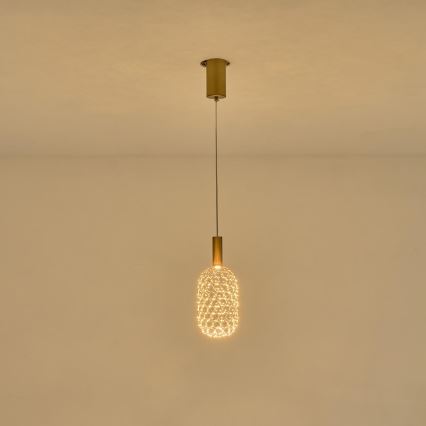 LED luster na sajli LED/6,3W/230V 3000K zlatna pr. 13 cm