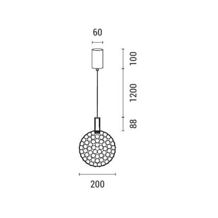 LED luster na sajli LED/6,3W/230V 3000K zlatna pr. 20 cm