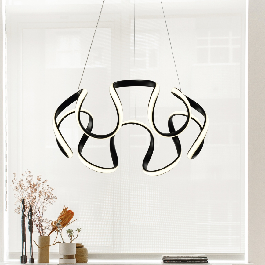 LED luster na sajli LED/60W/230V 3000K crno