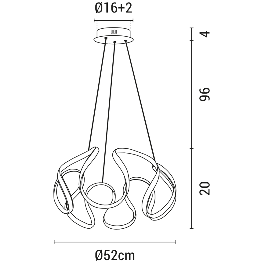 LED luster na sajli LED/60W/230V 3000K crno