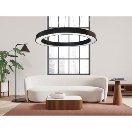LED luster na sajli LED/60W/230V 4000K pr. 120 cm crno
