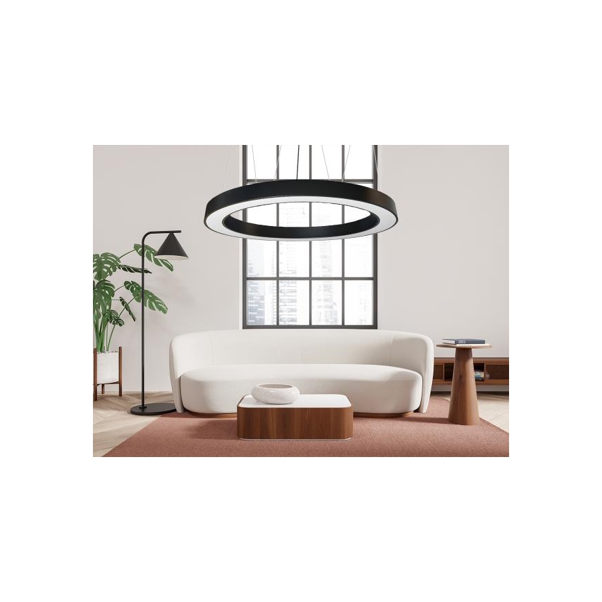 LED luster na sajli LED/60W/230V 4000K pr. 120 cm crno