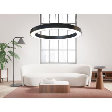 LED luster na sajli LED/60W/230V 4000K pr. 120 cm crno