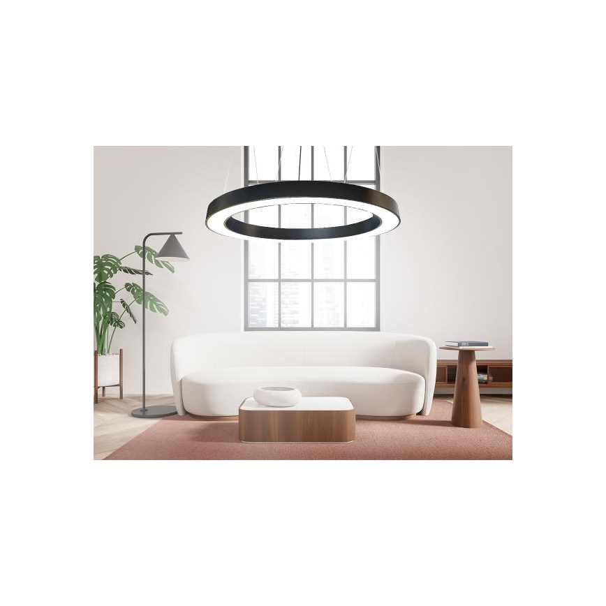 LED luster na sajli LED/60W/230V 4000K pr. 120 cm crno