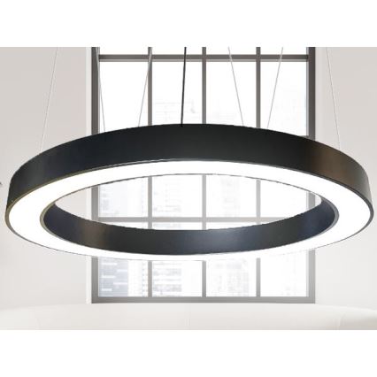 LED luster na sajli LED/60W/230V 4000K pr. 120 cm crno
