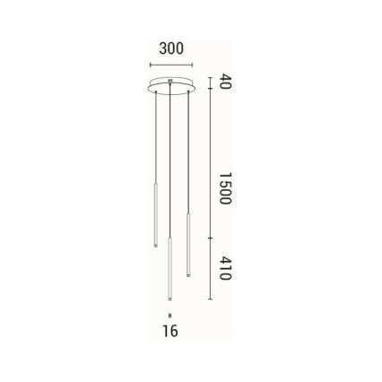LED luster na sajli LED/6W/230V 3000K pr. 30 cm