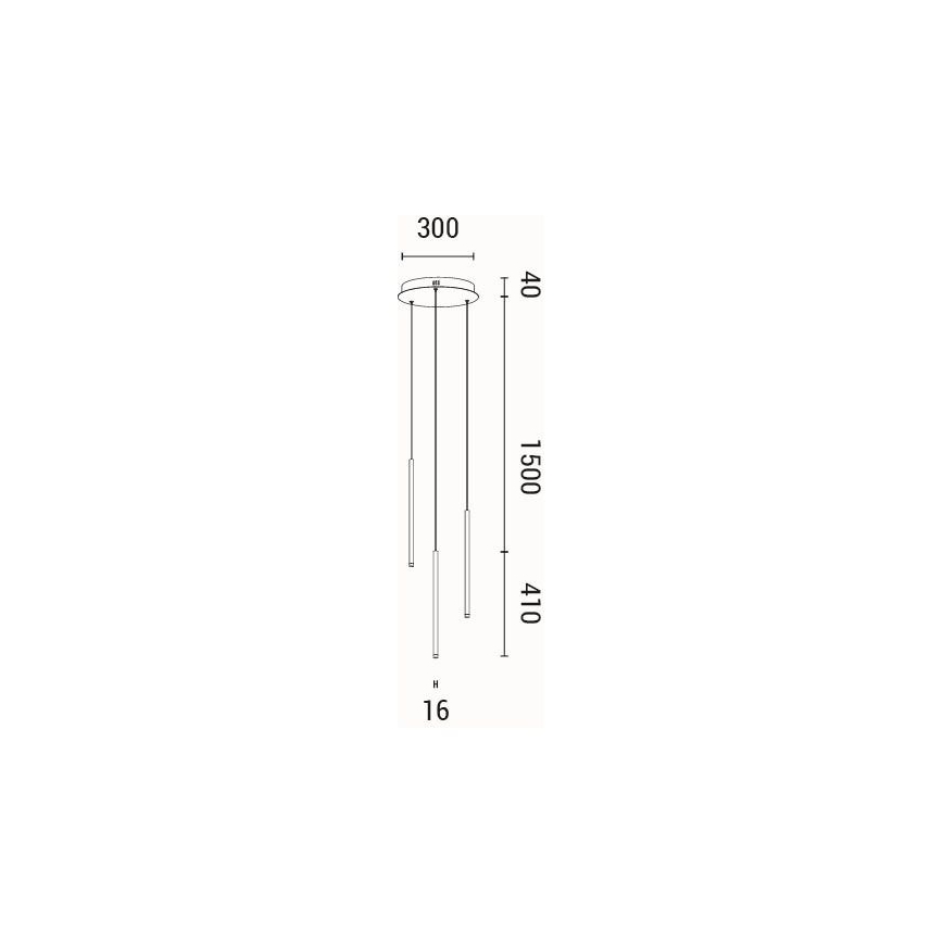 LED luster na sajli LED/6W/230V 3000K pr. 30 cm