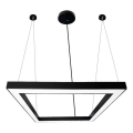 LED luster na sajli LED/70W/230V 4000K 100x100 cm crno