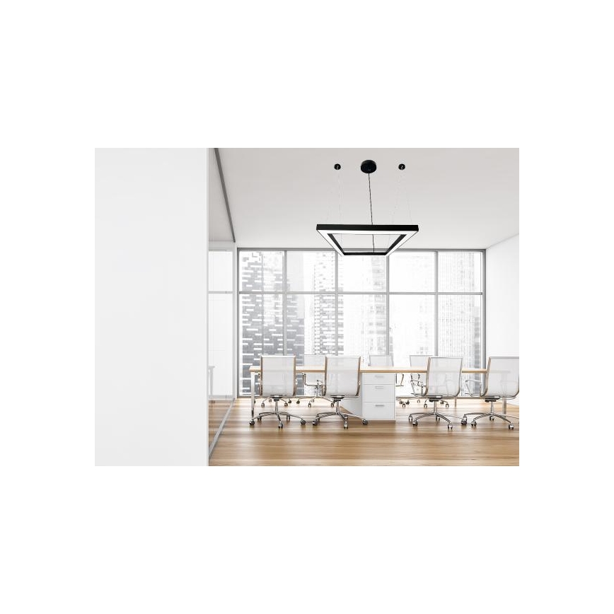 LED luster na sajli LED/70W/230V 4000K 100x100 cm crno