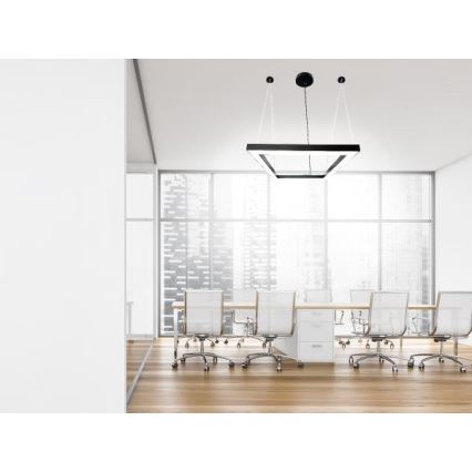 LED luster na sajli LED/70W/230V 4000K 100x100 cm crno