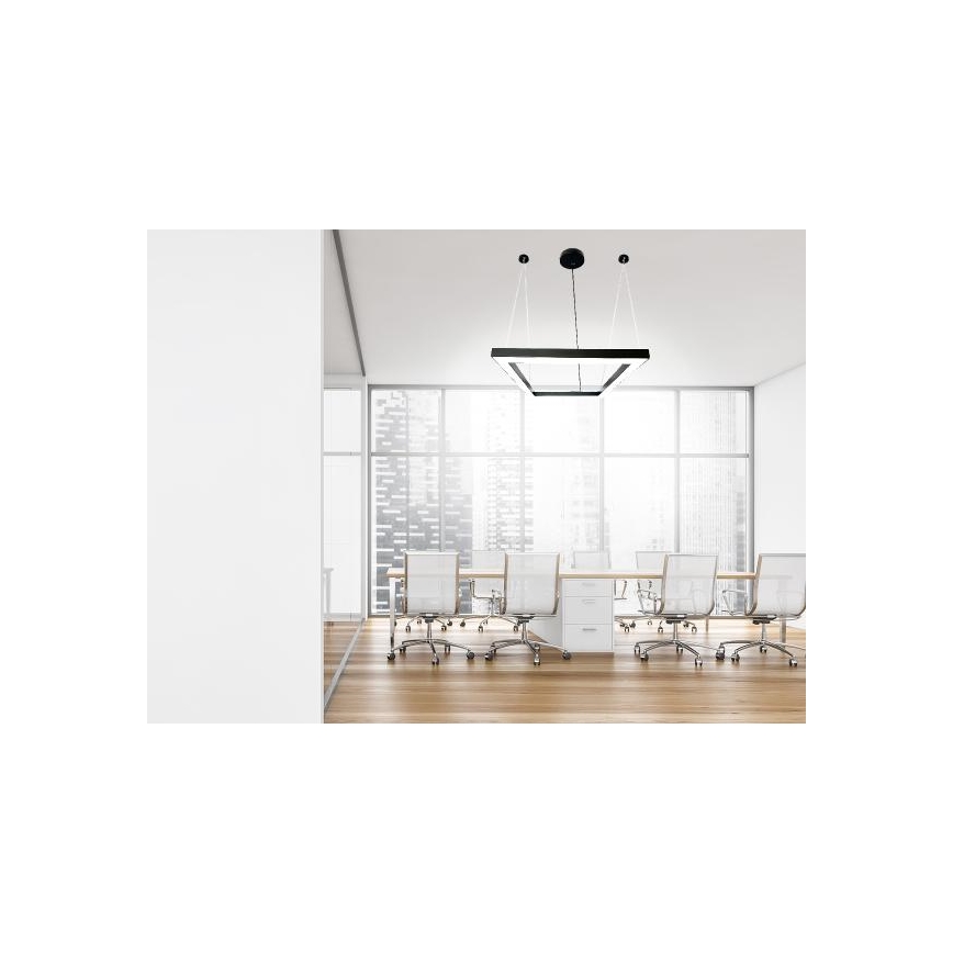 LED luster na sajli LED/70W/230V 4000K 100x100 cm crno