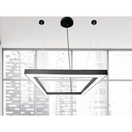 LED luster na sajli LED/70W/230V 4000K 100x100 cm crno